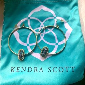 Kendra Scott hoop drusy earrings